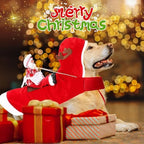 BWOGUE Santa Dog Costume, Dog Christmas Outfit, Santa Riding Pet Clothes, L - Image 2