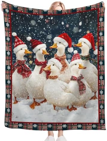 Christmas Duck Blanket Cute Duck Throw Stuff Gifts for Kids 80"x60" - Image 5