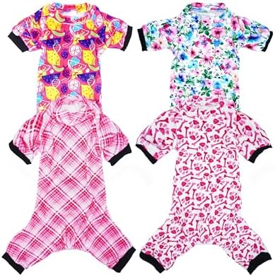 PET SHOW 4 Pack Girl Fleece Dog Pajamas Warm for Small Doggiess by PETSHOW