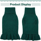QBLEEV Dog Dress, Medium Puppy Sweaters - Warm, Soft Turtleneck Custom Holiday Sweaters for Dogs, Girls & Boys - Image 5