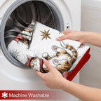 Christmas Fleece Blanket, Red Cat Christmas Trees Throw Blanket - Image 7