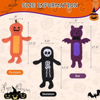 SCENEREAL Stuffless Halloween Dog Squeaky Toys for Small Medium Dogs, Crinkle Puppy Chew Toy, 3 Pack Cute Animals Shape Soft Pet Plush Teething Toys(Skeleton & Pumpkin & Bat) - Image 5