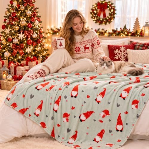 Gnome Love Fleece Throw Blanket,Valentine's Day Flannel Blankets,50"x60" - Image 5