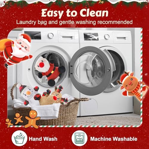 Newget 3Pcs Christmas Squeaky Dog Toys, Plush Dog Toys with Crinkle Paper - Image 5