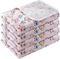 Tatuo 4 Pcs Fleece Dog Blanket for Puppy Cat, Beige, 41 x 30 in, Paw by Tatuo