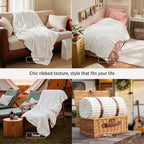 Bedsure Soft Cozy Twin XL Blanket for Bed College Dorm Off White 66"x90" - Image 4