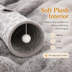 Plush Inside 3 Way Cat Tunnel Geometric, Diameter 9.8 Inch - Image 2