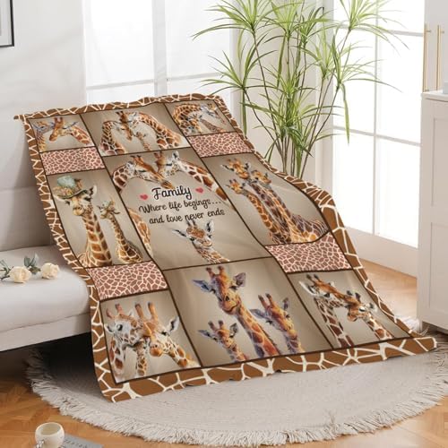 Giraffe Throw Blanket Giraffe Stuff Gifts for Kids Girls Boys Adults Women Men Soft Cozy Warm Plush Fluffy Fuzzy Fleece Blanket Decor 60''X80'' by Fuzawet