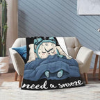 Sleepy Alarm Clock Blanket Throw Gift for Girls Women 60"X50" - Image 2