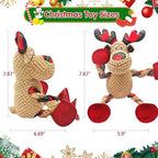 Christmas Plush Squeaky Dog Toy With Crinkle Paper, Cute Puppy Toys With Cotton, Durable Interactive Chew Toys for Small Medium Large Breed - Image 3