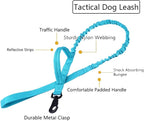 Tactical Dog Collar and Leash Set for Large Dogs with Control Handle,Blue | 1000D Heavy-Duty Nylon Fabric,Quick-Release Metal Buckle,Adjustable Fit,Soft-Padded Webbing,D-Ring,for Training & Hiking,XL