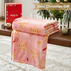 BEDELITE Pink Gingerbread Christmas Throw Blanket for Decor & Gift, 50"x60" - Image 3