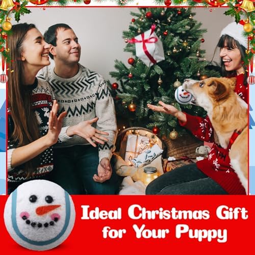Civaner 36 Pcs Christmas Dog Toys Bulk, 2.5 Inch Squeaky Tennis Balls Santa - Image 4