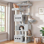 Gitelsnour Cat Tree, 71.6'' Tall Cat Tower with 3 Large Cat Condos, GCT800W by Gitelnour