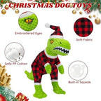 Christmas Dog Plush Toys- Squeaky Toy Dinosaur with Crinkle Paper- Interactive Funny Toys to Keep Your Dogs Engaged for Hours for Small and Medium Breeds - Image 2