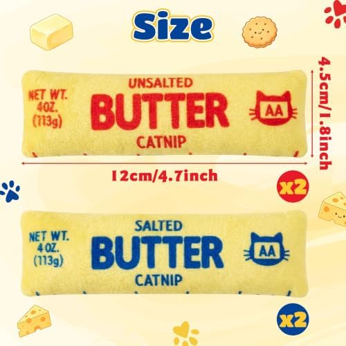 4Pcs Butter Catnip Crinkle Paper Sound Toys for Cat, Catmint Cat Toy Gift - Image 4