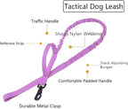 Tactical Dog Collar and Leash Set for Large Dogs with Control Handle,Purple | 1000D Heavy-Duty Nylon Fabric,Quick-Release Metal Buckle,Adjustable Fit,Soft-Padded Webbing,D-Ring,for Training & Hiking,XL