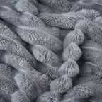 Grey Fleece Throw Blanket 60”×80” for Couch Sofa Livingroom - Image 5