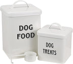 Morezi Farmhouse Dog Food Storage Container with Lid and Scoop, Pet Food and Treats Holder, Sturdy Canister Tins for Kitchen Countertop and Shelf, Great Gift for Pet Owners, 5 lbs