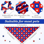 Preboun 50 Pcs Patriotic Dog Bandanas Bulk 4th of July Bandanas for Dogs Triangle Kerchief Scarf Set for Pets Independence Day Costume Photo Props Accessories Pet Shops, 25 Styles(31.5 x 21.7 x 21.7) - Image 3