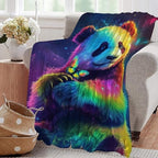 Panda Blanket Colorful Panda Butterfly Animal Lover Throw Blankets Gifts for Girls Boys Kids Soft Cozy Fleece Plush for Couch Sofa Bed 80"x60" - Image 5