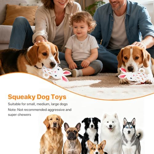 Easter Dog Toys with Squeaker for Large Breed Interactive Dog Chew Toys for Puppies Small and Large Dogs Easter Rabbit Squeaky Dog Easter Gifts Training and Reduce Boredom (Cup Rabbit - Image 3