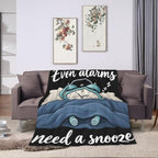Sleepy Alarm Clock Blanket Throw Gift for Girls Women 60"X50" - Image 3