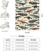 Whale Throw Blanket Vintage Ocean Marine Wildlife Gifts 50''x60'' - Image 6