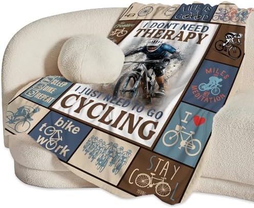 Bicycle Cycling Blanket Mountain Bike Throw Blanket Decor Stuff Cozy Flannel Fleece Soft Plush Fuzzy Warm Lightweight Bedding Gifts for Women Girls Kids 60"X50" - Image 4