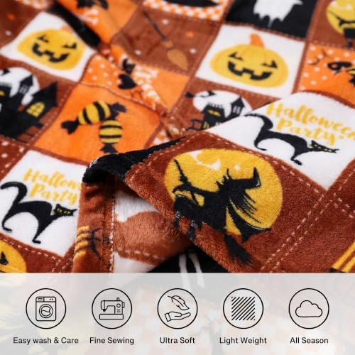 Gogreen Halloween Throw Blanket Throw Size Cozy Fleece Blanket - 300GSM Ultra Soft Microfiber Printed Blanket for Halloween Decor, for Kids & Adults (Throw - 50" x 60") - V - Image 5