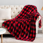 BEDELITE Christmas Fleece Twin Blanket for Couch & Bed, Red & Black - Image 2