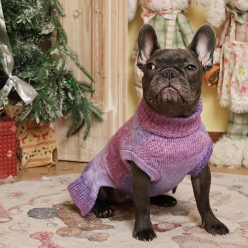 QBLEEV Custom Puppy Turtleneck Sweater Dresses - Soft, Warm, Medium Winter Fall Pet Sweaters for Dogs, Customizable Turtleneck Christmas Sweaters, Holiday Doggie Vests for Girls & Boys - Image 6