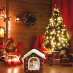 Christmas Cat Tent Cat Bed Cave (Pink, L (20.5 X 17 X 19.7 Inch)) - Image 6