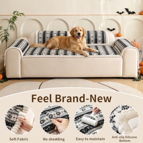 Christmas Couch Cover, Christmas Plush Sofa Cover for Dog Pet 1PC - Image 5