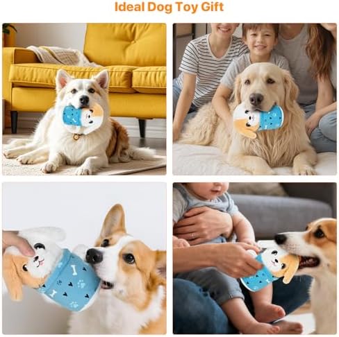 Easter Dog Toys with Squeaker for Large Breed Interactive Dog Chew Toys for Puppies Small and Large Dogs Puppy Squeaky Dog Training and Reduce Boredom (Cup Puppy - Image 5