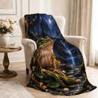 Frog Throw Blanket Moonlit Forest Cute Animal Gifts 50''X60'' - Image 4