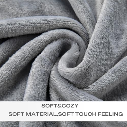Grey Fleece Plush Throw Blanket 50"x60"for Couch Sofa Fuzzy Cozy Flannel - Image 5