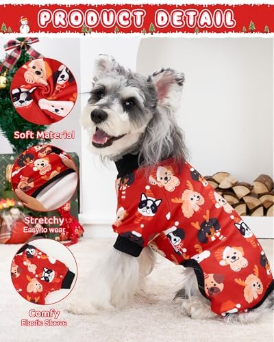 XPUDAC Christmas Dog Pajamas for Small Medium Dogs Puppy Clothes Pjs,XLarge - Image 3