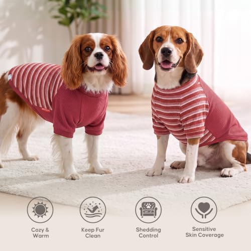 KYEESE 2Pack Waffle Dog Christmas Shirt for Small Dog Sweater with Sleeves - Image 2