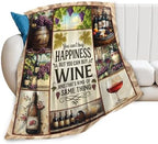 Vintage Wine Blanket for Girls Women Men Adults Soft Cozy Fleece Wine Estates Throw Blankets Winery Gifts Warm Flannel Plush Stuff Lightweight Decorative for Couch Bed Sofa 50"X40" - Image 2