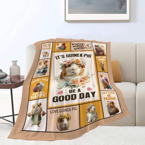 Guinea Pig Throw Blanket Guinea Pig Stuff Gifts for Kids Girls Boys Adults Women Men Soft Cozy Warm Plush Fluffy Fuzzy Fleece Blanket Decor 50''X60'' - Image 6
