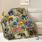 Elephant Throw Blanket Elephant Stuff Gifts for Kids Girls Boys Adults Women Men Soft Cozy Warm Plush Fluffy Fuzzy Fleece Blanket Decor 50''X60'' by Fuzawet