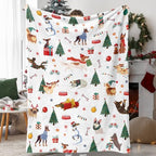 Tupmnbry Christmas Throw Blanket Cute Christmas Dogs Blanket Super Soft Flannel Fleece Blankets Winter Plush Fuzzy Warm Bed Blankets Xmas Holiday Decor for Couch Bed 50"X60" - Image 2