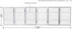 Urnporium Pet Dog Gate Freestanding, Strong Durable Folding Wooden Fence, Portable Acacia Hardwood Safety Barrier for Indoor & Outdoor Use (White Pet Gate, 6 Panel 30" Tall)