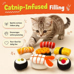 Glaciart One Wool Sushi Cat Toy Set with Catnip, 7 Pcs Cute Felt Cat Toys for Interaction and Boredom Relief, Encourages Exercise, Exploring and Play - Image 3