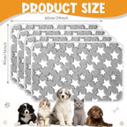 Tatuo 4 Pcs Fleece Dog Blanket for Puppy Cat, Grey, 24 x 16 in, Star - Image 6