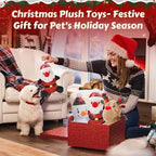 Newget 3Pcs Christmas Squeaky Dog Toys, Plush Dog Toys with Crinkle Paper - Image 6