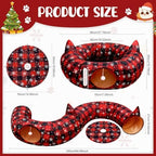 3-in-1 Red Black Buffalo Plaid Cat Tunnel Christmas Tree Skirt for Cat Play - Image 2