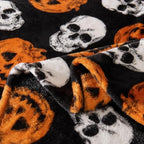 BEDELITE Pumpkin Skull Halloween Throw Blanket, Black, 50"x60" - Image 6