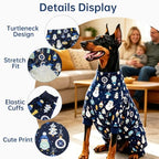 Dog Pajamas for Medium and Large Dogs, Blue Snowman, XL - Image 3